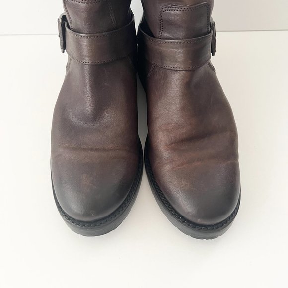 Frye Women’s Natalie Engineer Short Booties in Dark Brown Sz 6.5 - Picture 3 of 16